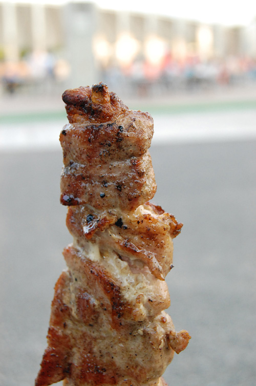 とん八の新潟もち豚の串焼き
