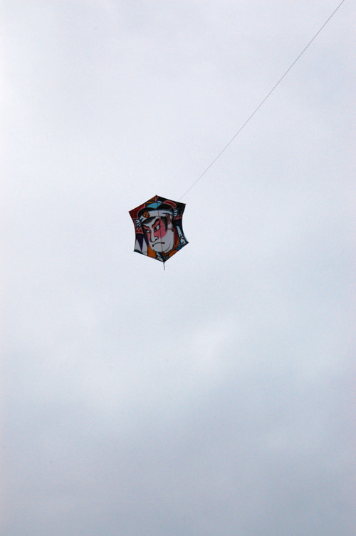 空高く飛翔する凧