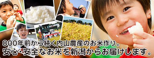 800年前から続く内山農産のお米作り。安心・安全なお米を新潟からお届けします。